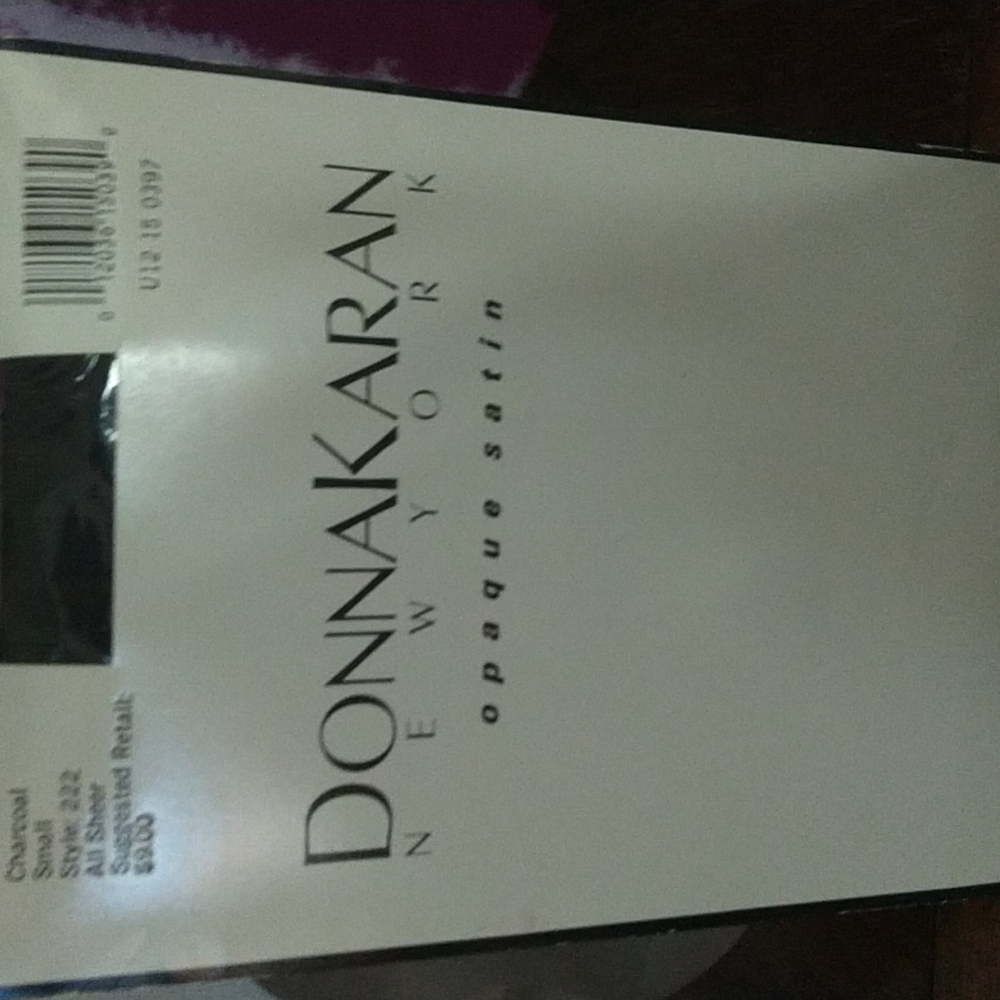 DONNA KAREN N Y opaque satin pantyhose.